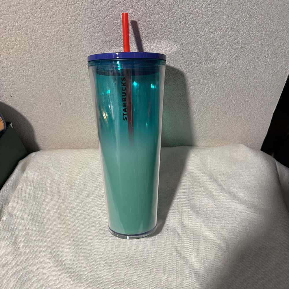 Starbucks Venti Teal And Blue Ombre Tumbler 2020 24oz